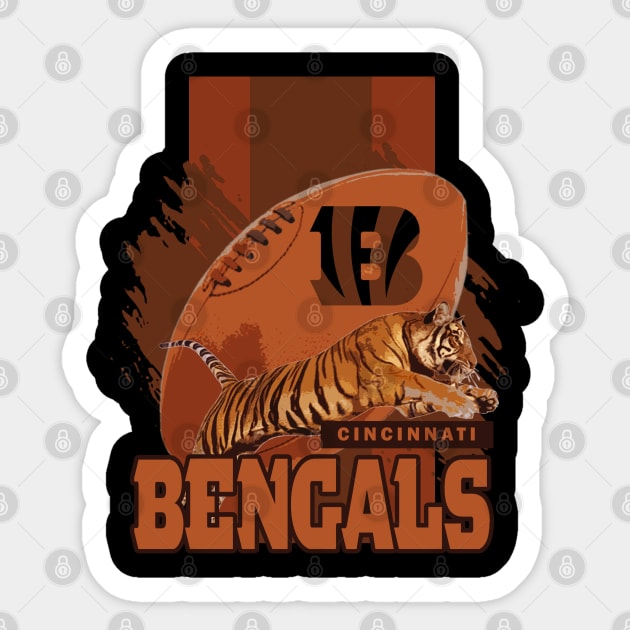 Cincinnati bengals - Football Tiger Sticker by Mortensen